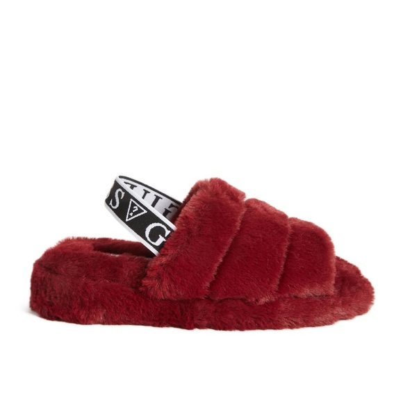 New GUESS Liddie Faux-Fur Slippers - Picture 1 of 7